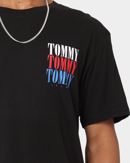 Tommy Jeans TJM Classic RWB Multi Logo T-Shirt Black