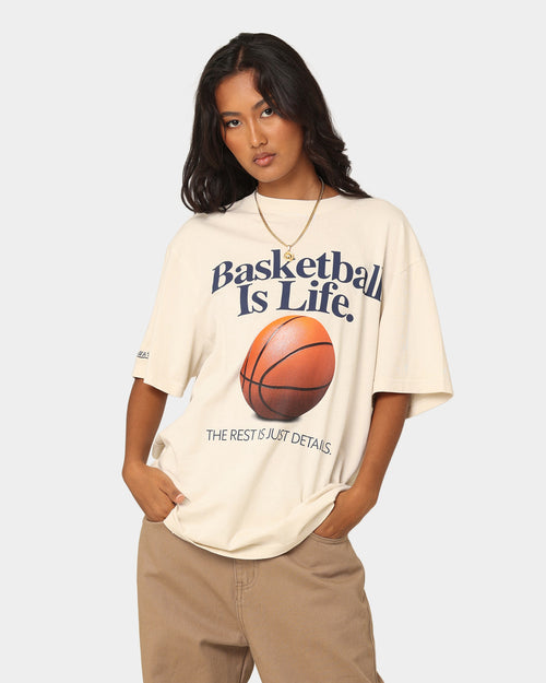 Mitchell & Ness Basketball Is Life T-Shirt Unbleached