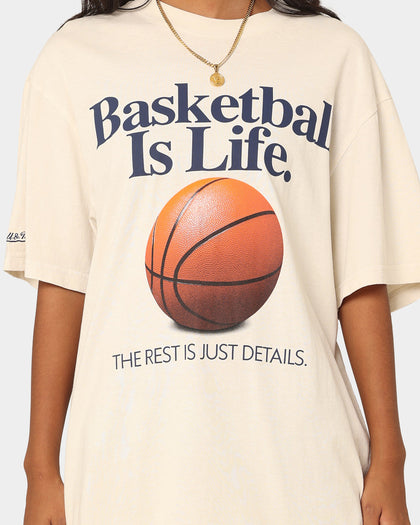 Mitchell & Ness Basketball Is Life T-Shirt Unbleached