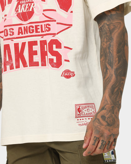 Mitchell & Ness Los Angeles Lakers St Valentine's Day T-Shirt Unbleached