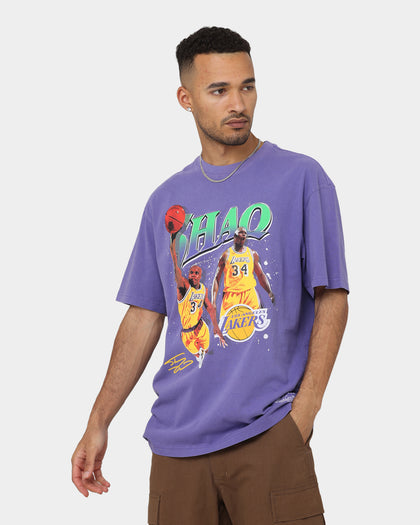 Mitchell & Ness Shaquille O'Neal Los Angeles Lakers Player Vibes T-Shirt Neon Purple