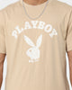Playboy Playboy Track Club Distressed T-Shirt Tan