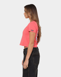 Crooks & Castles Women's Chain Leopard Crop T-Shirt Punch
