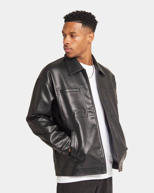XXIII Oscar PU Leather Jacket Black