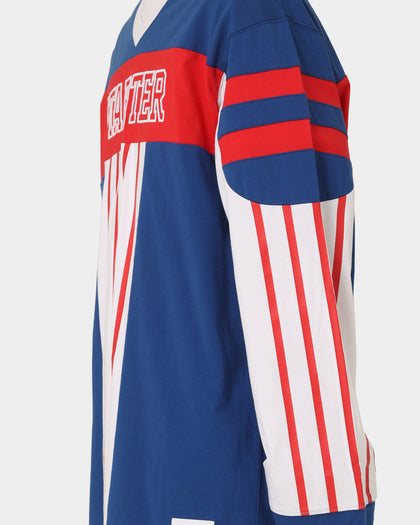 Starter Stripes Hockey Long Sleeve T-Shirt Blue/White/Red