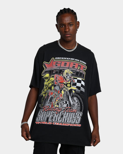 Goat Crew Supercross Racing Team Vintage T-Shirt Black Wash