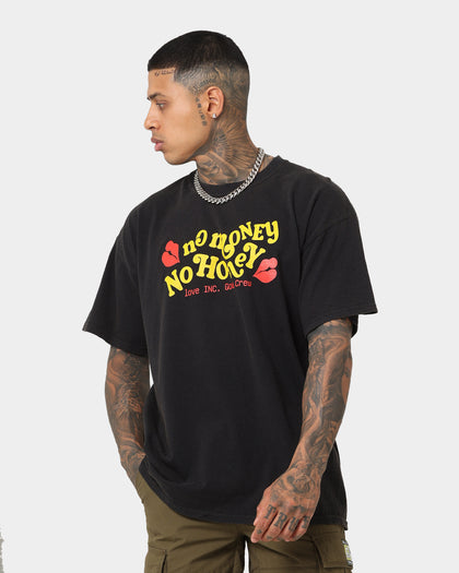 Goat Crew No Money No Honey Vintage T-Shirt Black Wash