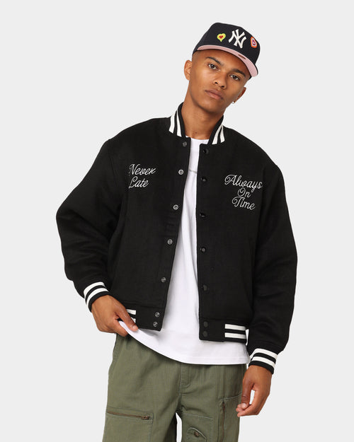 Obey Time Varsity Jacket Black