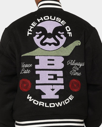 Obey Time Varsity Jacket Black