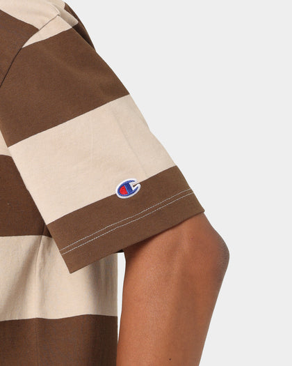 Champion Heritage Cursive Logo T-Shirt Stripe 7v1