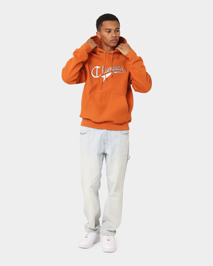 Champion Reverse Weave Cursive Logo Hoodie Cinnamon Haze