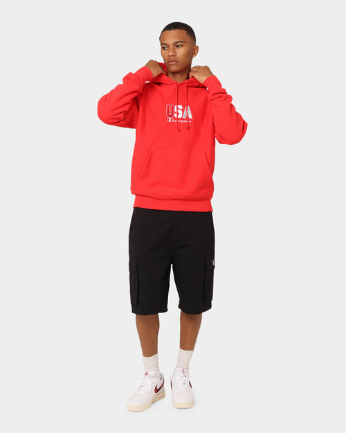 Champion Reverse Weave USA Hoodie Red Spark Csi