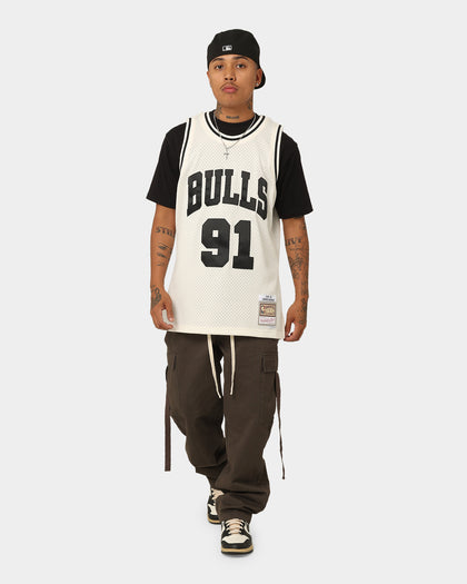 Mitchell & Ness Dennis Rodman Chicago Bulls #91 Off Court Swingman Jersey White