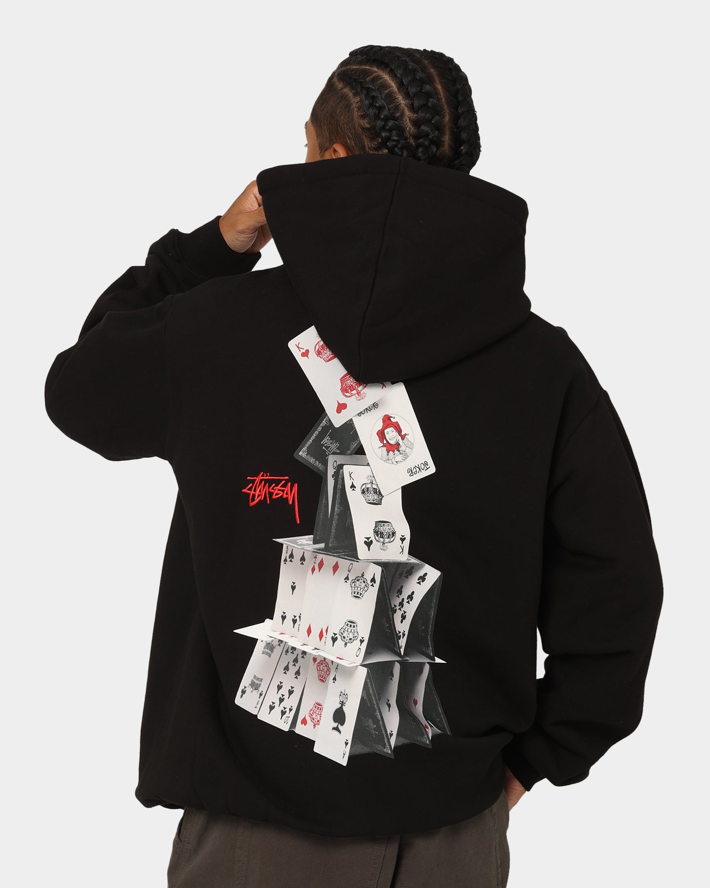 Stussy House Of Cards Hoodie Pigment Black Culture Kings NZ