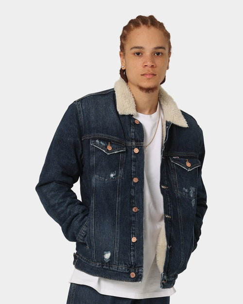 Tommy Jeans Sherpa Trucker Jacket DF205 Denim Black