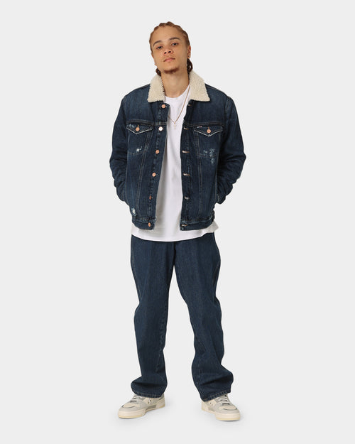 Tommy Jeans Sherpa Trucker Jacket DF205 Denim Black