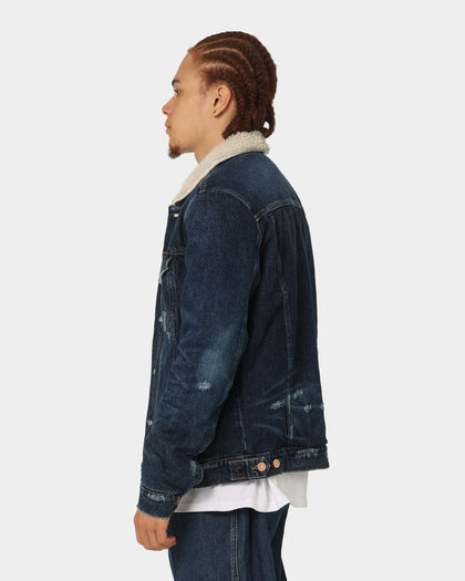 Tommy Jeans Sherpa Trucker Jacket DF205 Denim Black