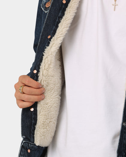 Tommy Jeans Sherpa Trucker Jacket DF205 Denim Black