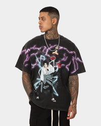 Goat Crew X Naruto Uchicha Brothers Colossal Premium Vintage T-Shirt Black Wash