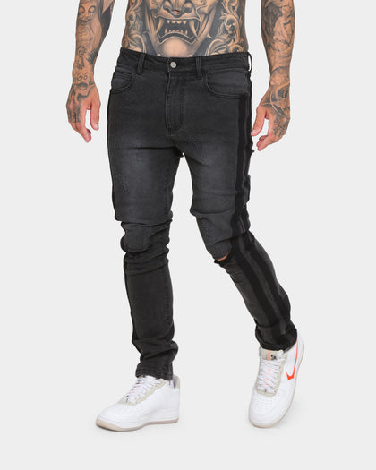 EN ES Track Denim Jeans Washed Black