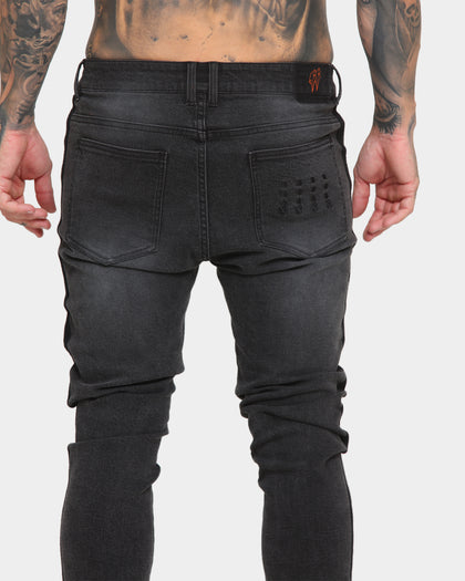 EN ES Track Denim Jeans Washed Black