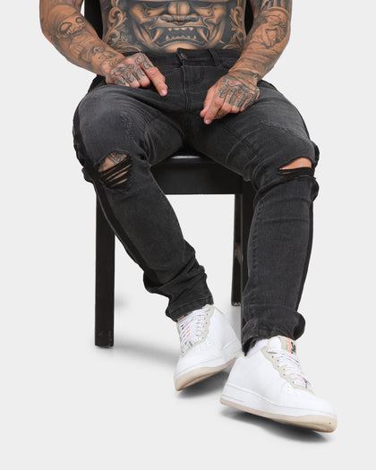 EN ES Track Denim Jeans Washed Black