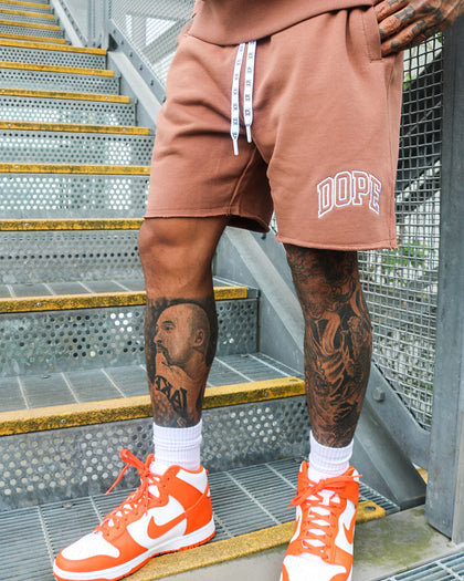 Dope Raw Fleece Shorts Brown