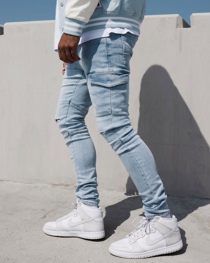Carré Sommet Cargo Jean Light Blue Denim