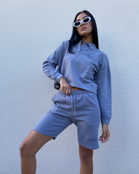 Stussy Women's Designs Pigment Fleece Shorts Charcoal