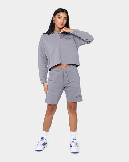 Stussy Women's Designs Pigment Fleece Shorts Charcoal