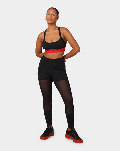 Reebok X Cardi B Women's High Raised Mesh Tights Black