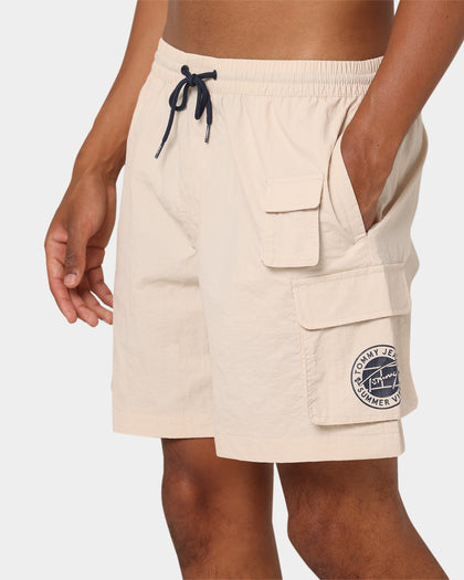 Tommy Jeans Novelty Cargo Beach Shorts Smooth Stone