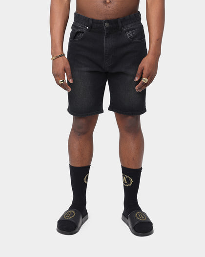 Last Kings The Throne Denim Shorts Washed Black