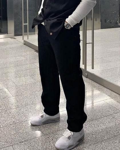 Loiter Double Knee Work Pants Washed Black