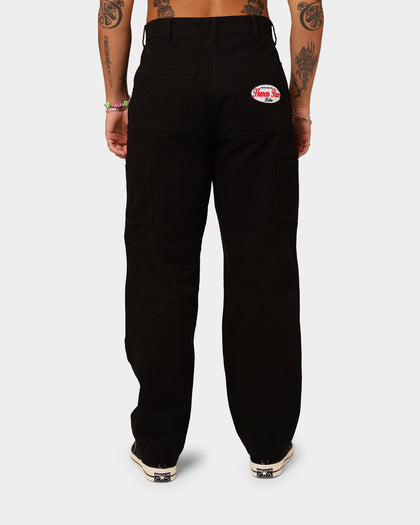 Loiter Double Knee Work Pants Washed Black