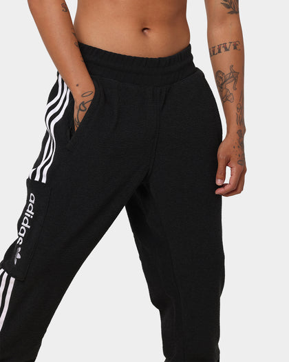 Adidas Comfort 3 Stripe Track Pants Black/White