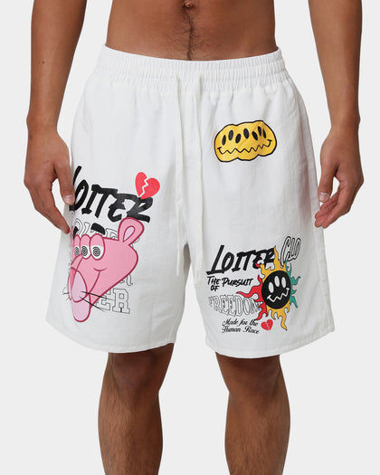 Loiter Freedom Multi Logo Shorts Off White