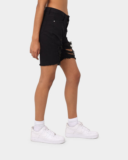XXIII Women's Sugar Distressed Denim Short Black