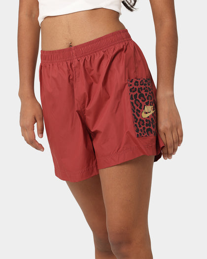 Nike Women's Nike Sportswear Woven Leopard High-Waisted Shorts Cedar/Metallic