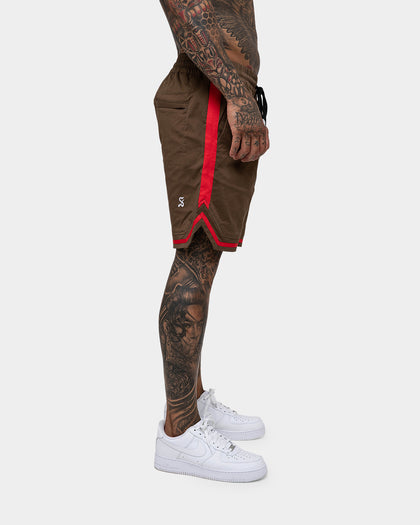 Saint Morta Envogue All-Star Woven Shorts Khaki/Red