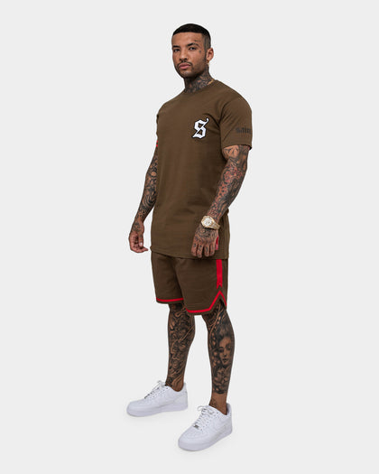 Saint Morta Envogue All-Star Woven Shorts Khaki/Red