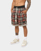 EN ES Team Basketball Shorts Red Plaid