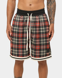 EN ES Team Basketball Shorts Red Plaid