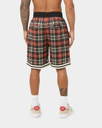 EN ES Team Basketball Shorts Red Plaid
