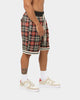 EN ES Team Basketball Shorts Red Plaid