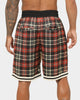 EN ES Team Basketball Shorts Red Plaid