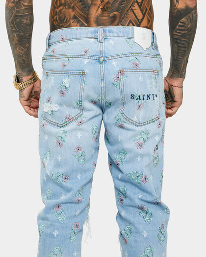 Saint Morta Lover Distressed Jeans Superwash Blue