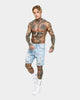 Saint Morta Lover Distressed Denim Shorts Superwash Blue