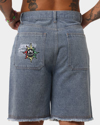 Loiter Freedom Skate Denim Shorts Blue