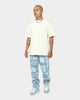 BEENTRILL Logo All Over Denim Jeans Blue